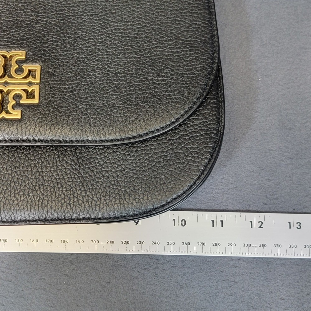 EUC Tory Burch Britten Black Leather Crossbody Shoulder Bag - Picture 6 of 8